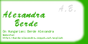 alexandra berde business card